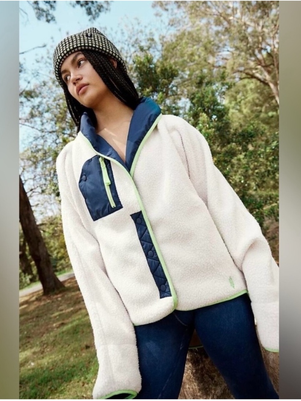 Free People Hit the Slopes Fleece Shawl Jacket NWT